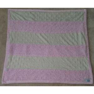 Kyle & Deena Pink Tan Striped Fleece Baby Blanket